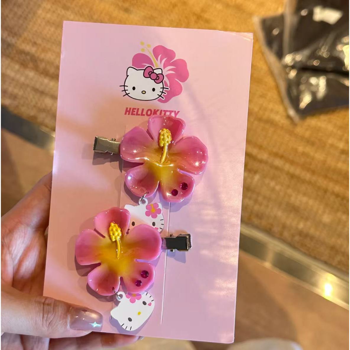 Clip In Hair Piece - Kawaii Sanrio Hello Kitty Flower Hair