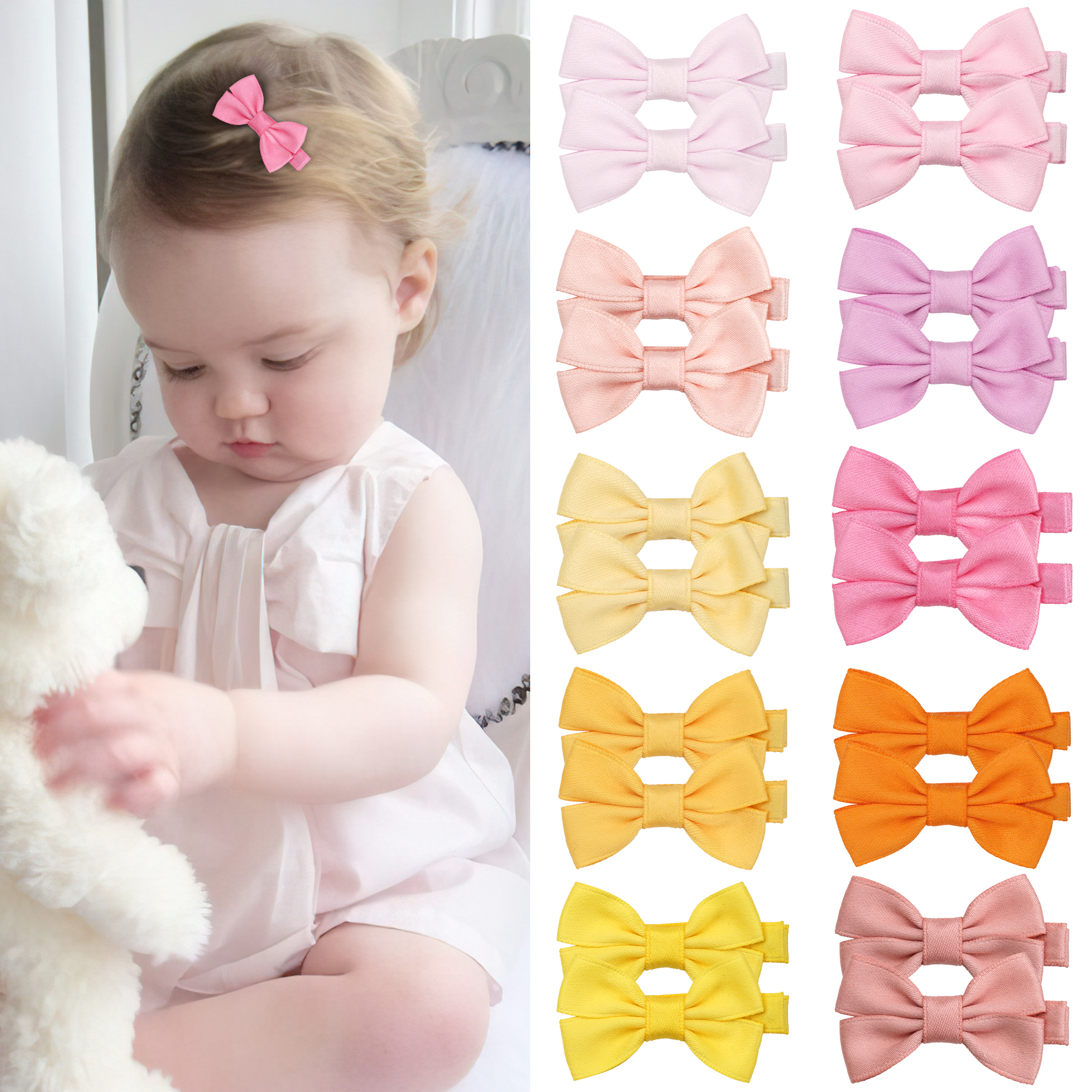Hair Care For Baby - 12/20 Pcs 2Inch Baby Hair Bows