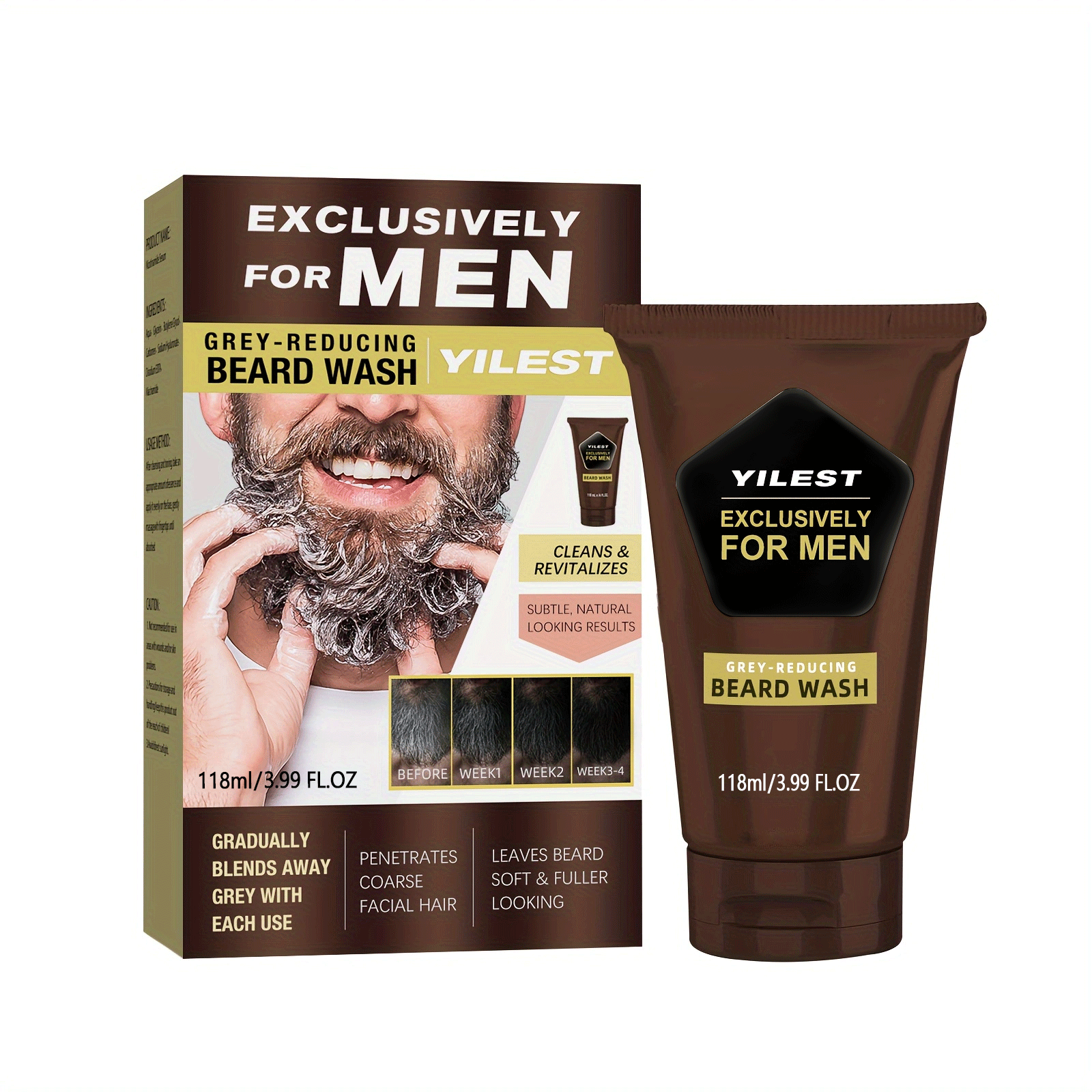 Hair Care Lotion - 1-3pcs Men's Beard Black Dye Dyeing