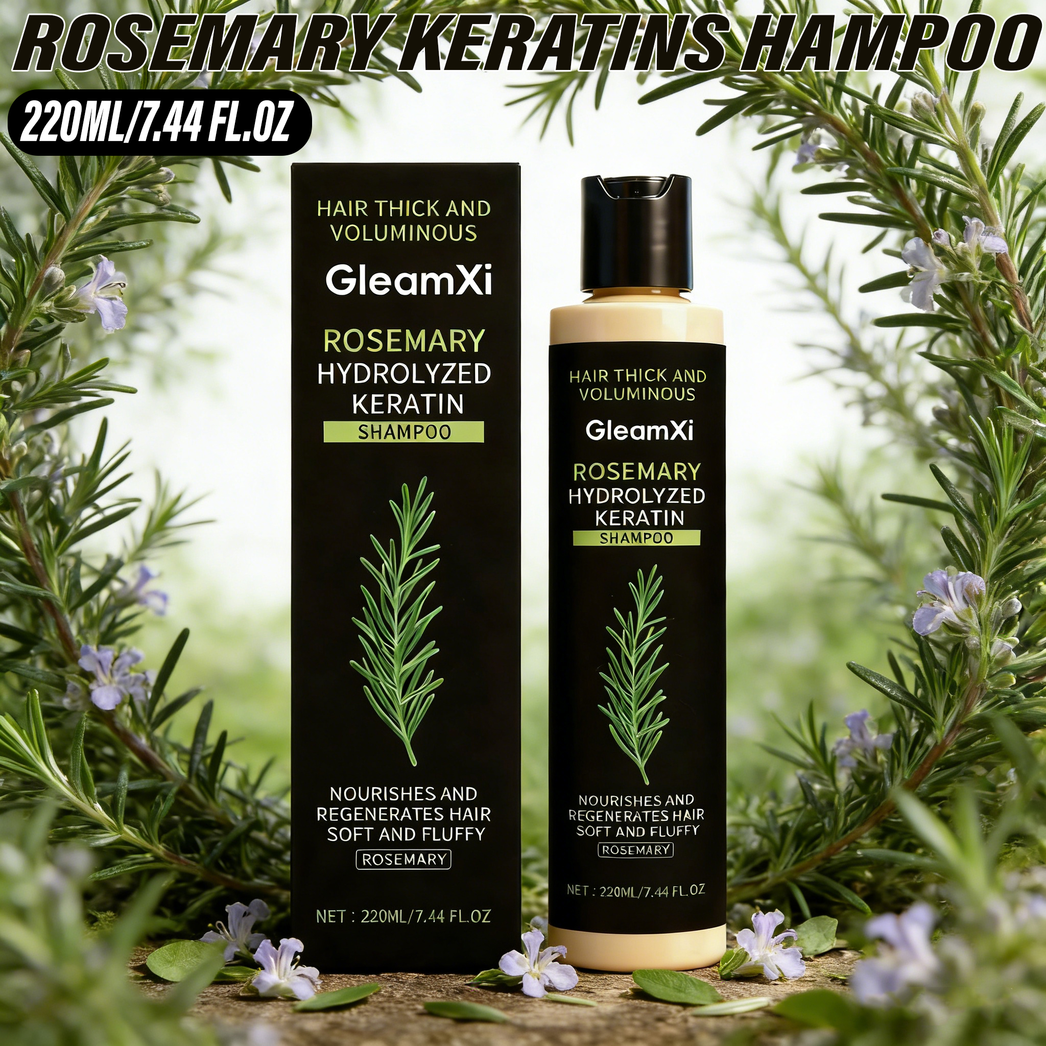 Hair Care Keratin Shampoo - Rosemary Keratin Volumizing Shampoo 220ML Deep