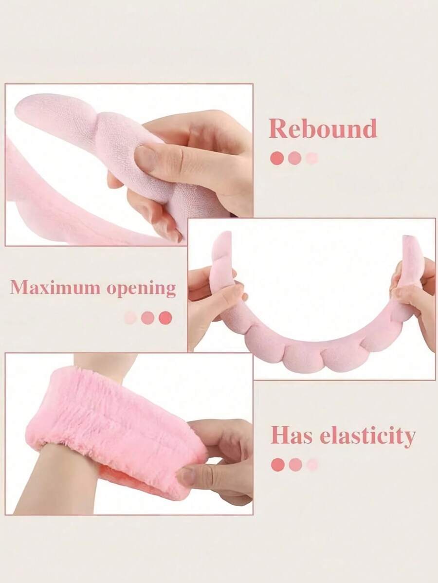 Hair Care Is Self Care - 3pcs1set Sponge Headband Wrist Band Yoga