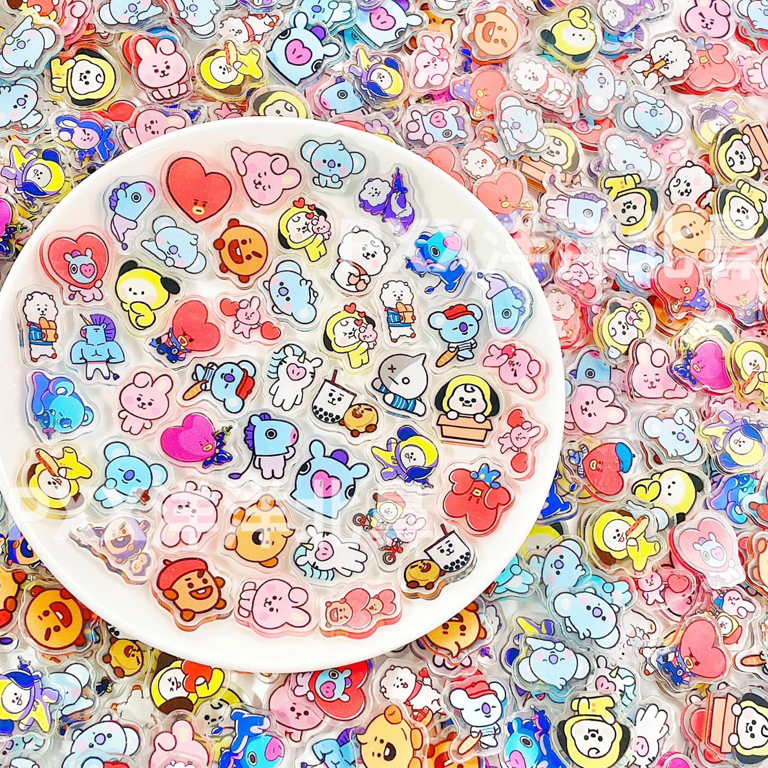 1/2cm 50/100pcs BT21 acrylic m - Clip In Hair Piece บทวิจารณ์และราคา