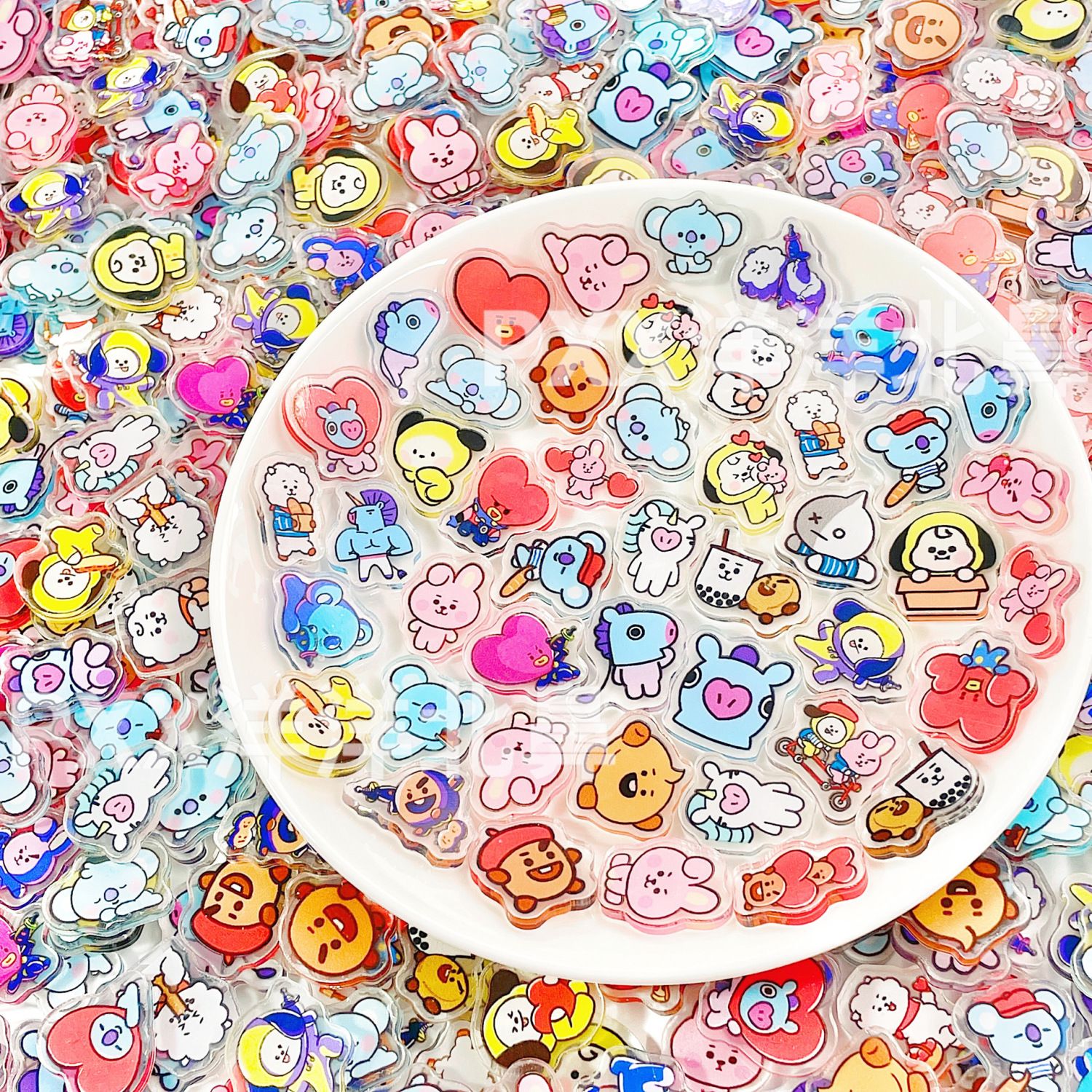1/2cm 50/100pcs BT21 acrylic m - Clip In Hair Piece บทวิจารณ์และราคา