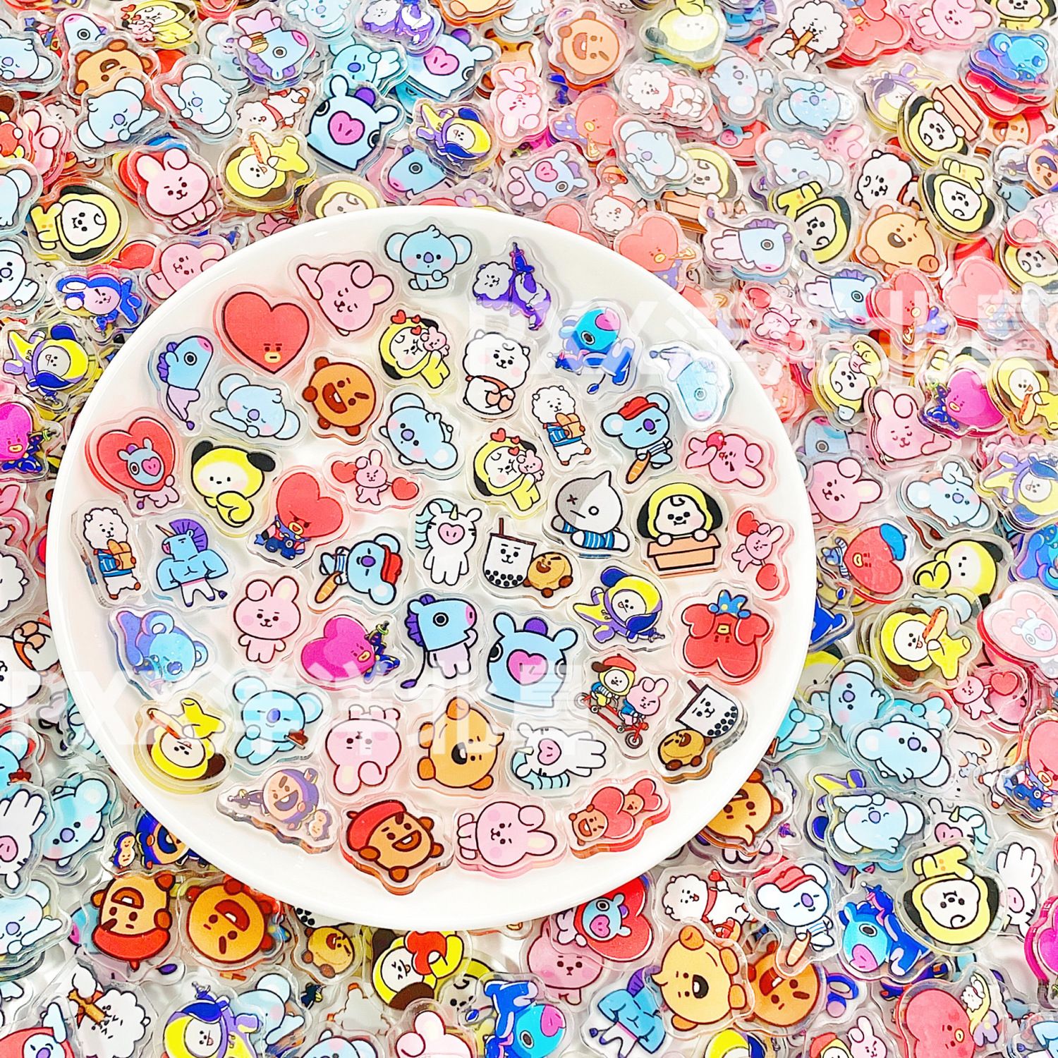 1/2cm 50/100pcs BT21 acrylic m - Clip In Hair Piece บทวิจารณ์และราคา