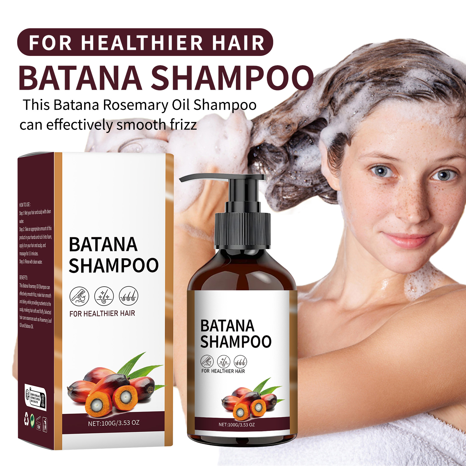 100ML Batana Oil Shampoo Deep  - Hair Care Keratin Shampoo บทวิจารณ์และราคา