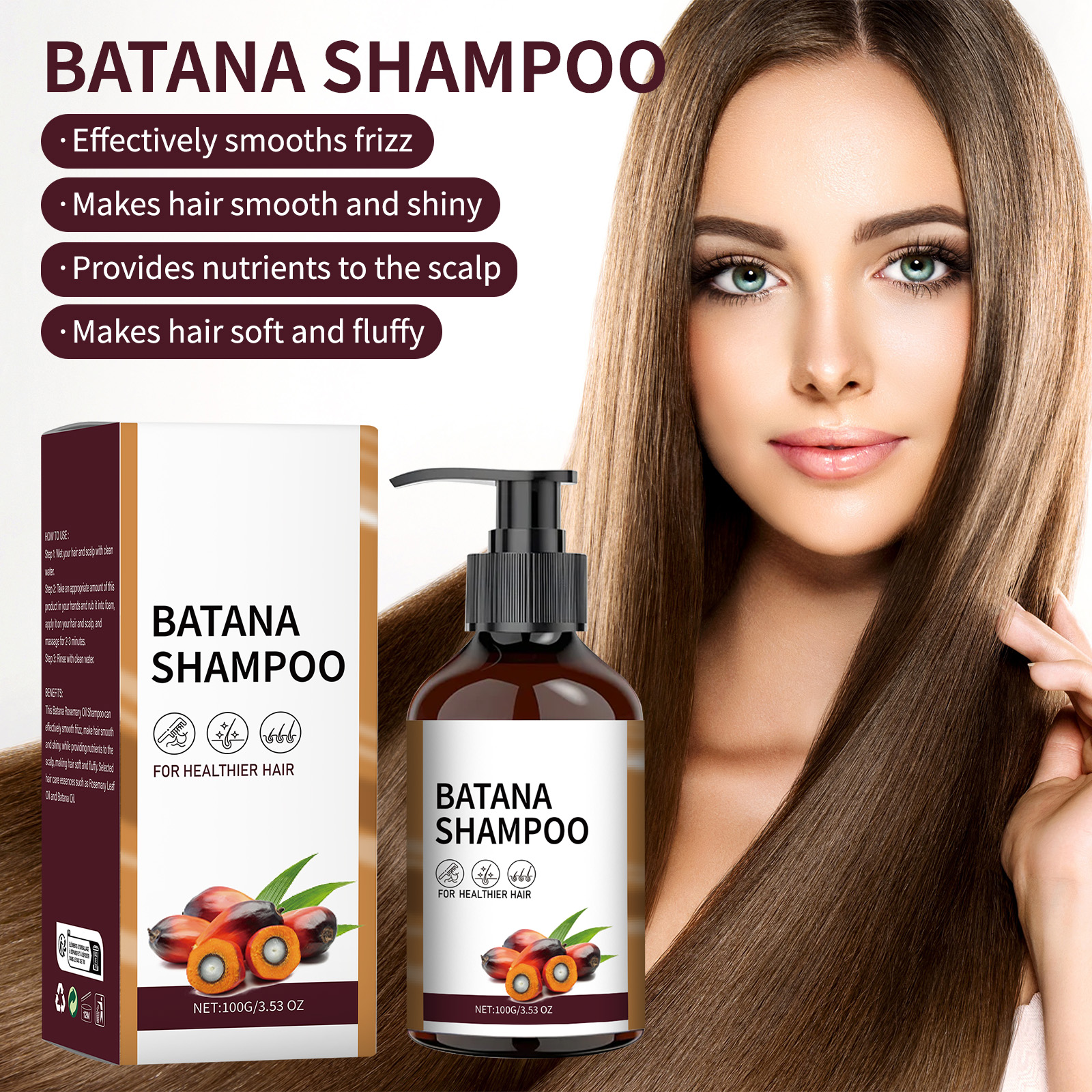 100ML Batana Oil Shampoo Deep  - Hair Care Keratin Shampoo บทวิจารณ์และราคา