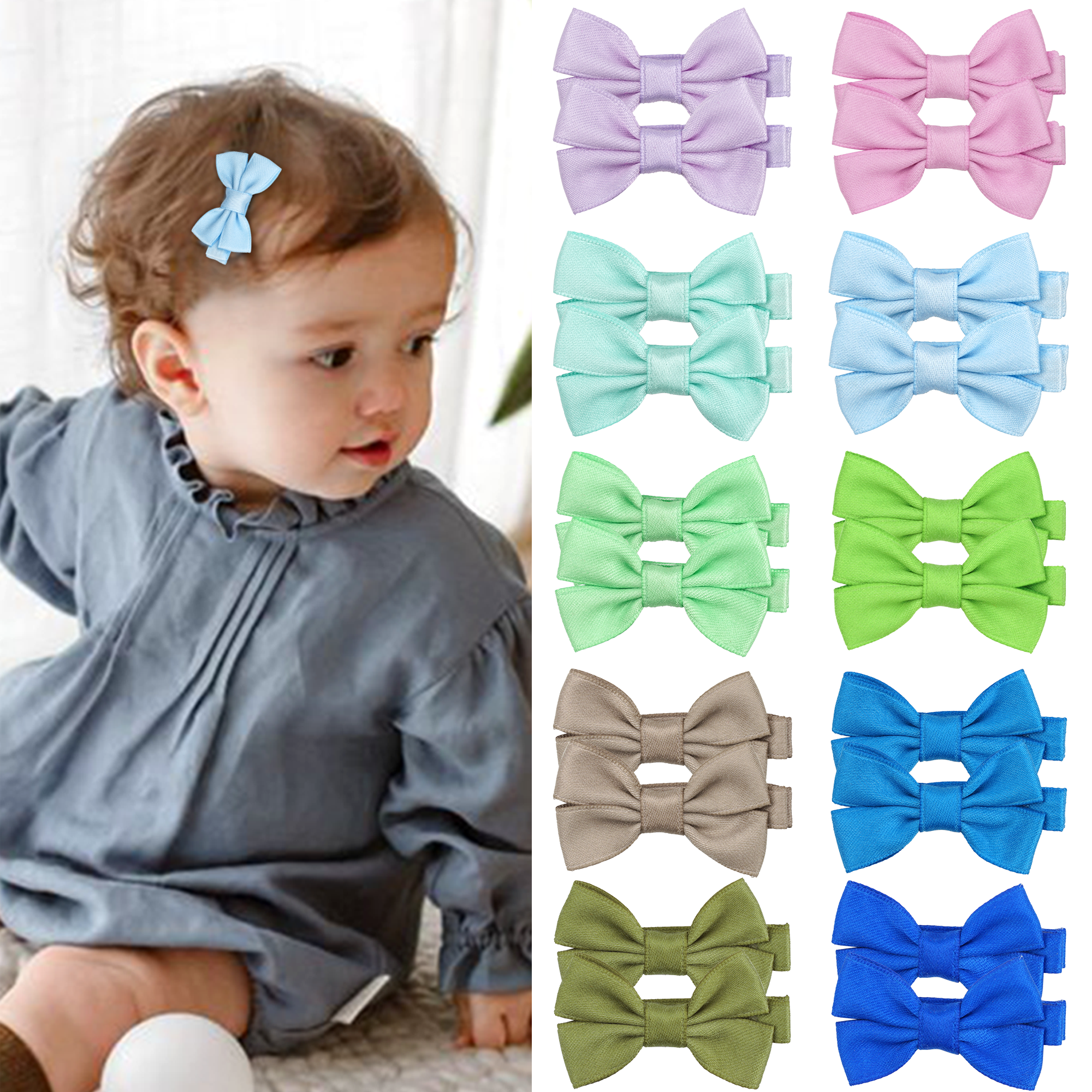 12/20 Pcs 2Inch Baby Hair Bows - Hair Care For Baby บทวิจารณ์และราคา