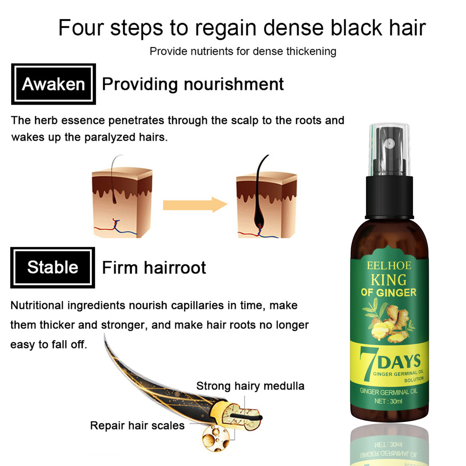 Ginger Hair Spray Root Care Se - Hair Care Lotion บทวิจารณ์และราคา
