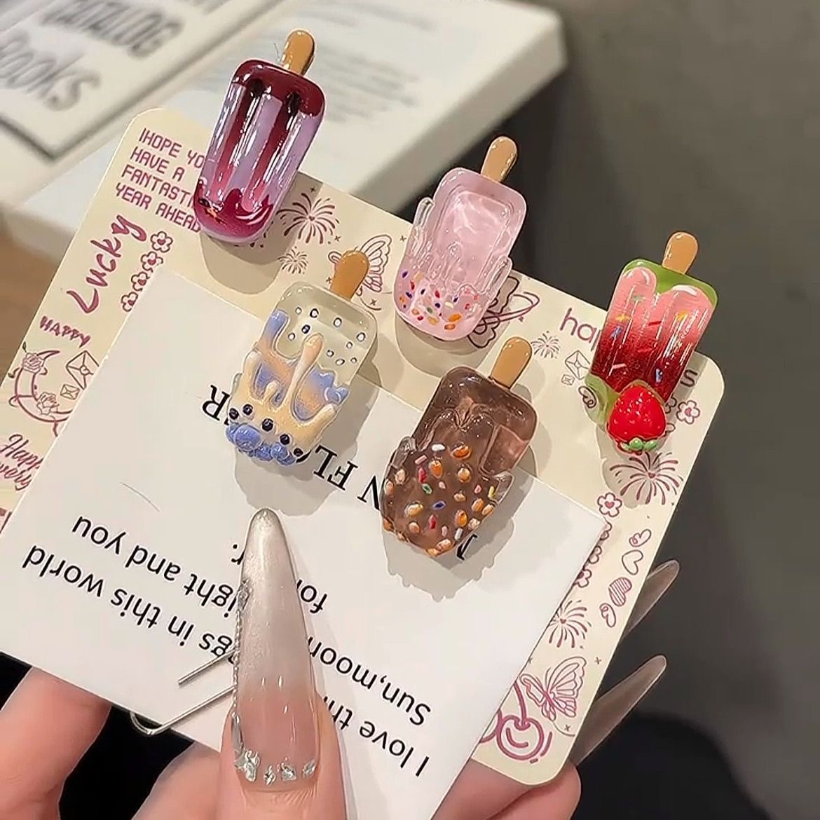 5PCS Mini Ice Cream Hair Clips - Hair Care Lotion บทวิจารณ์และราคา