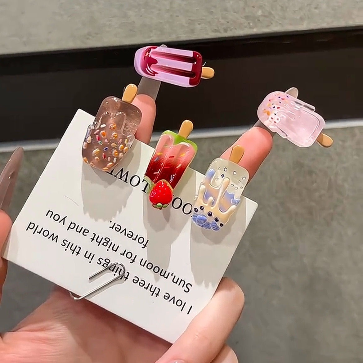 5PCS Mini Ice Cream Hair Clips - Hair Care Lotion บทวิจารณ์และราคา