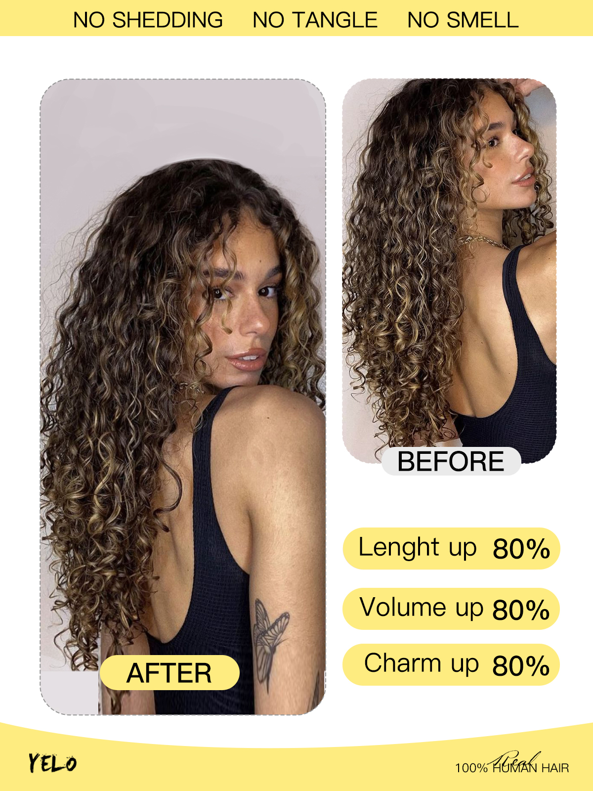 Yelo Curly Clip in Hair Extens - Clip In Hair Piece บทวิจารณ์และราคา
