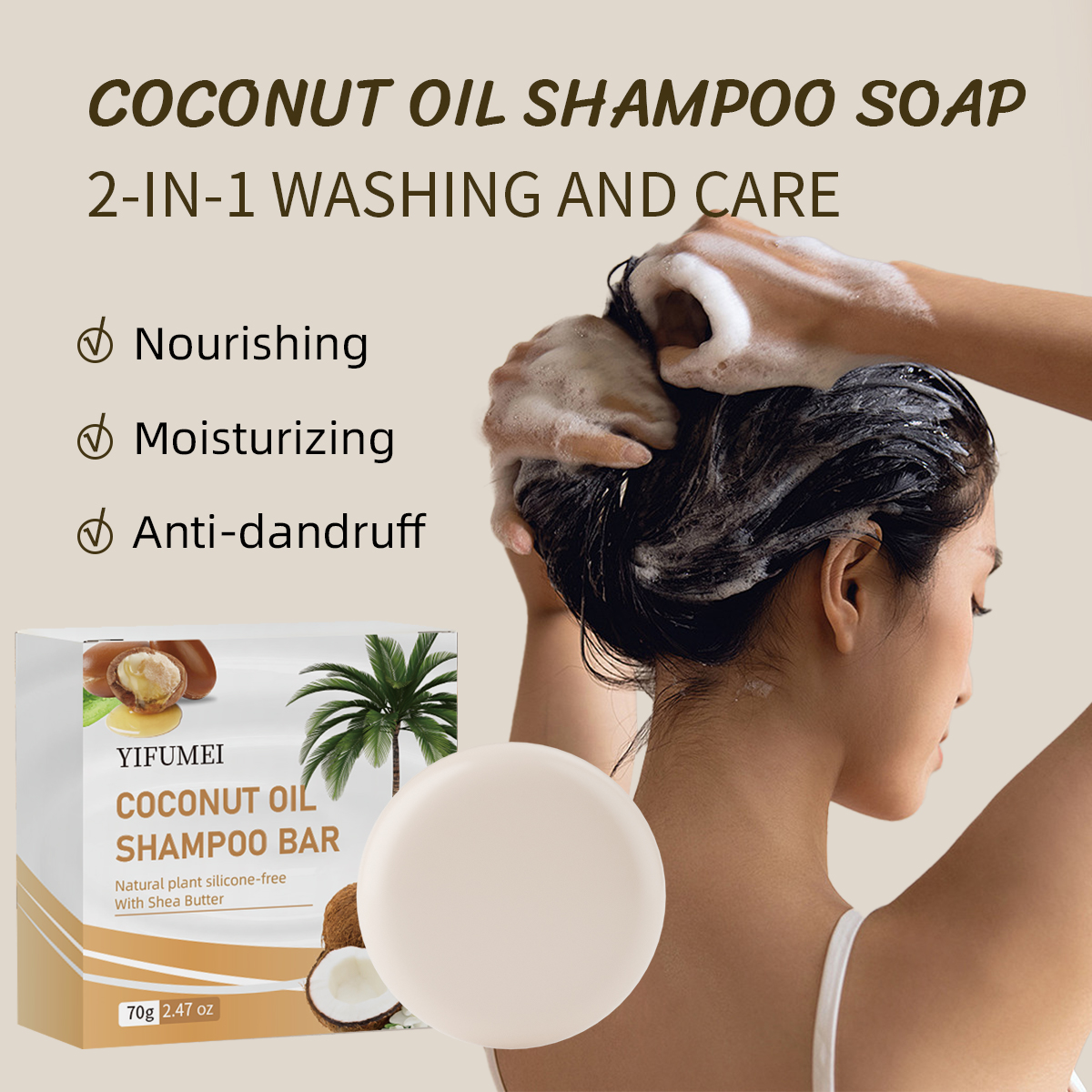 3Pcs Coconut Oil Shampoo Soap  - Hair Care Keratin Shampoo บทวิจารณ์และราคา