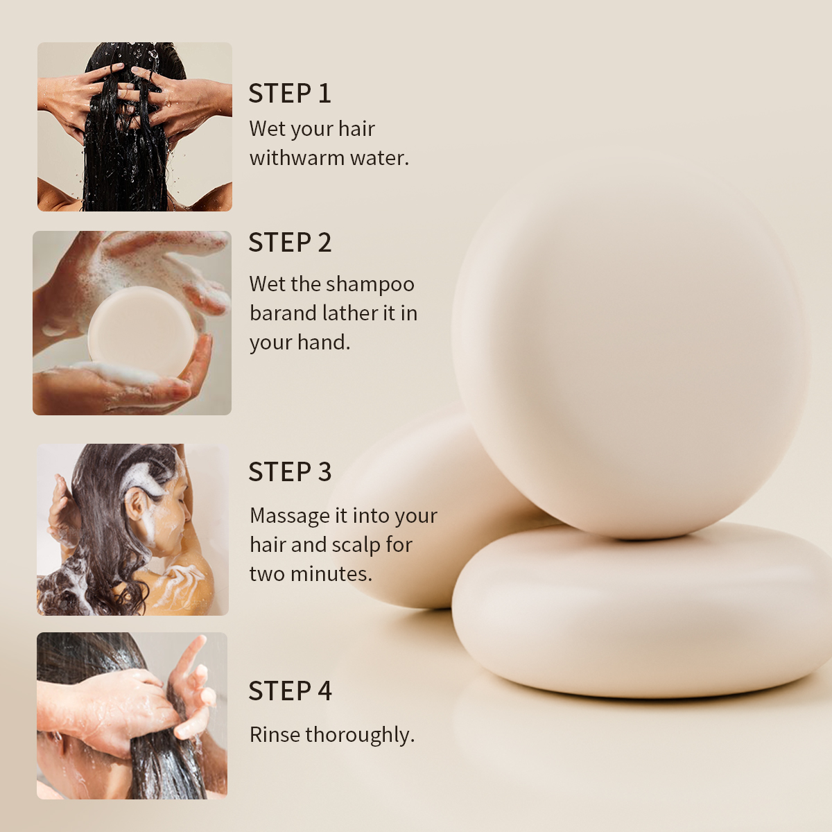 3Pcs Coconut Oil Shampoo Soap  - Hair Care Keratin Shampoo บทวิจารณ์และราคา