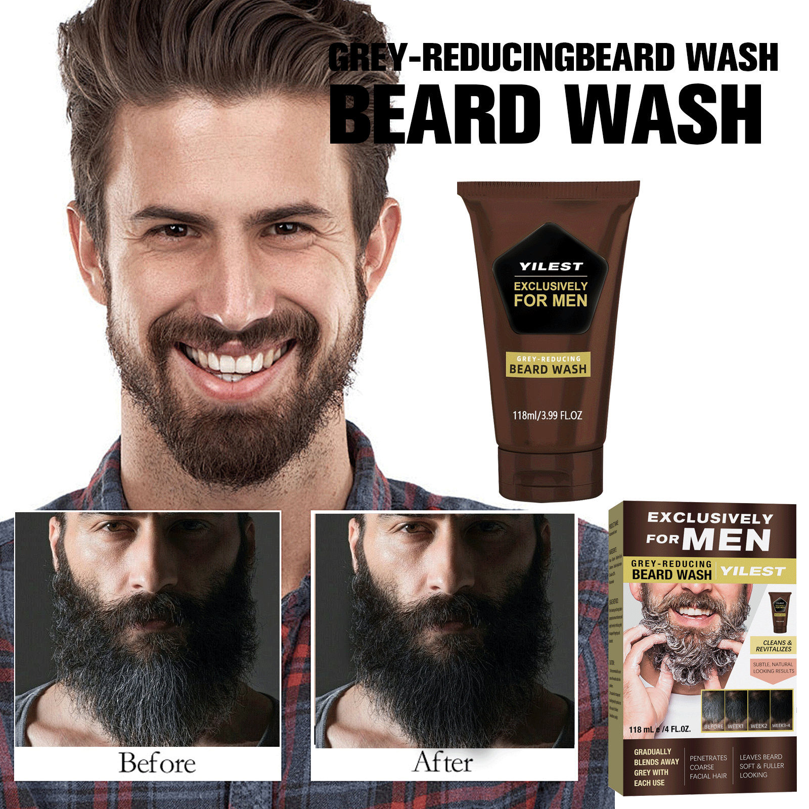 1-3pcs Men's Beard Black Dye D - Hair Care Lotion บทวิจารณ์และราคา