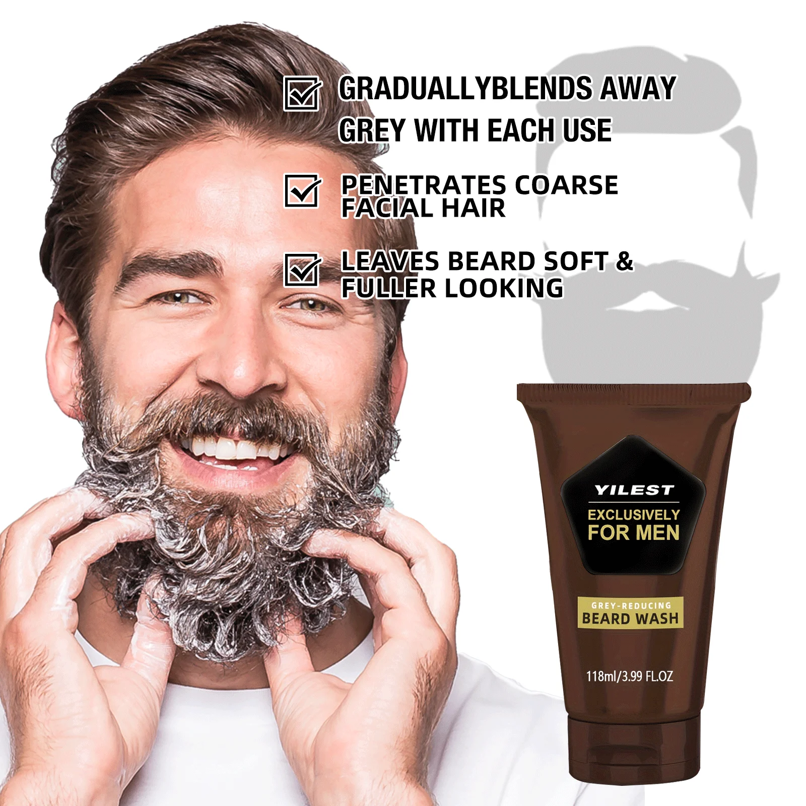 1-3pcs Men's Beard Black Dye D - Hair Care Lotion บทวิจารณ์และราคา