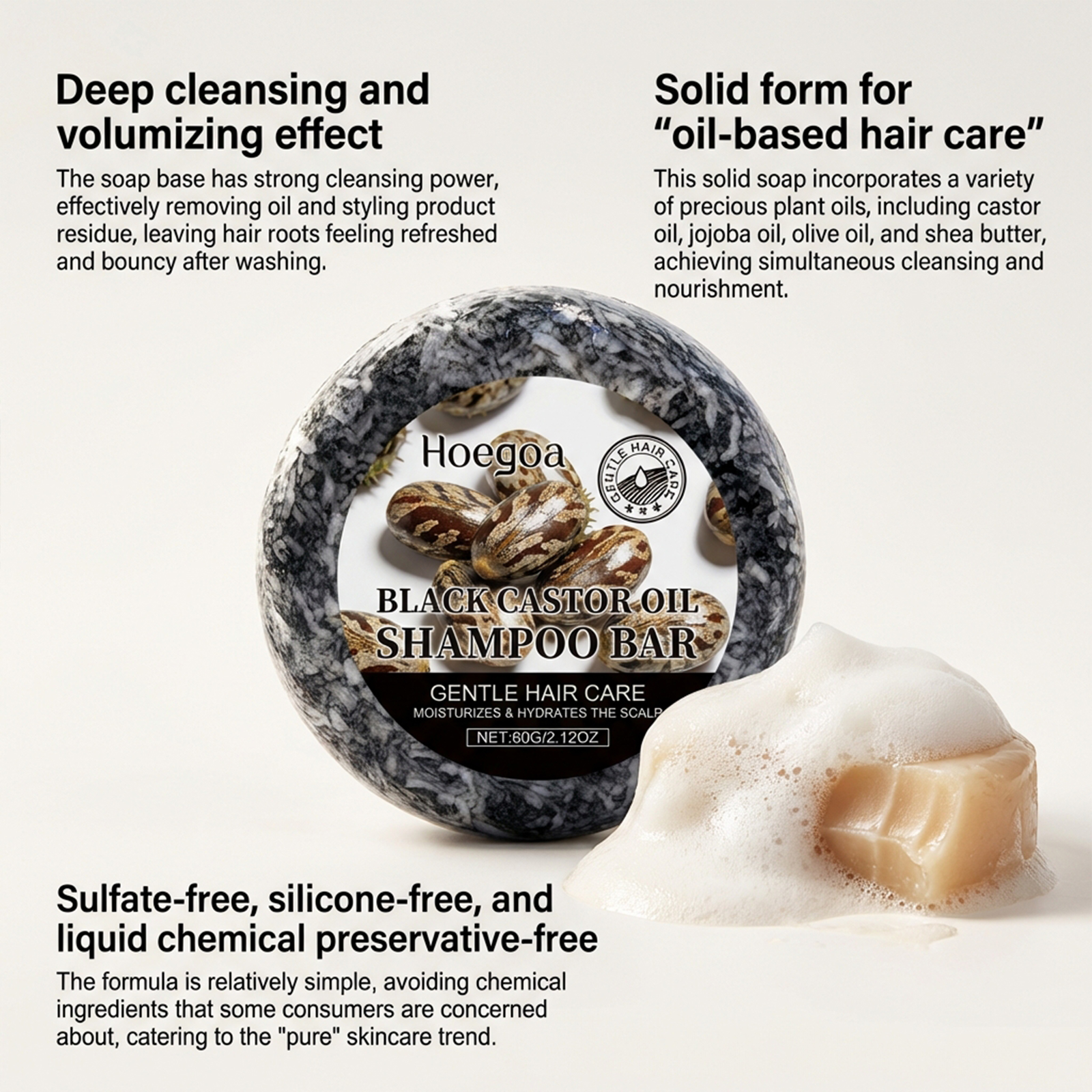 Black Castor Oil Shampoo Bar N - Hair Care Olive Oil บทวิจารณ์และราคา