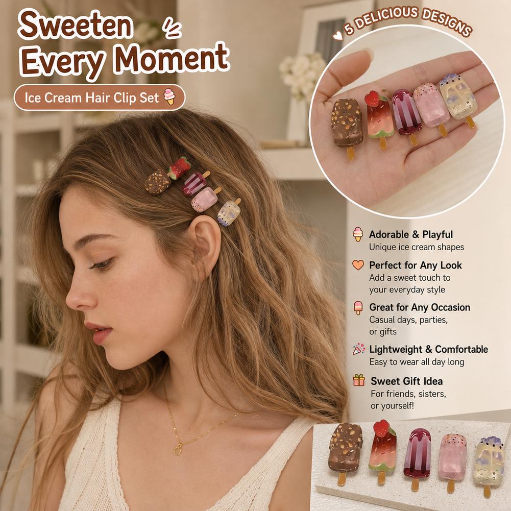 10Pcs Ice Cream Hair Clips Set - Hair Care Lotion บทวิจารณ์และราคา