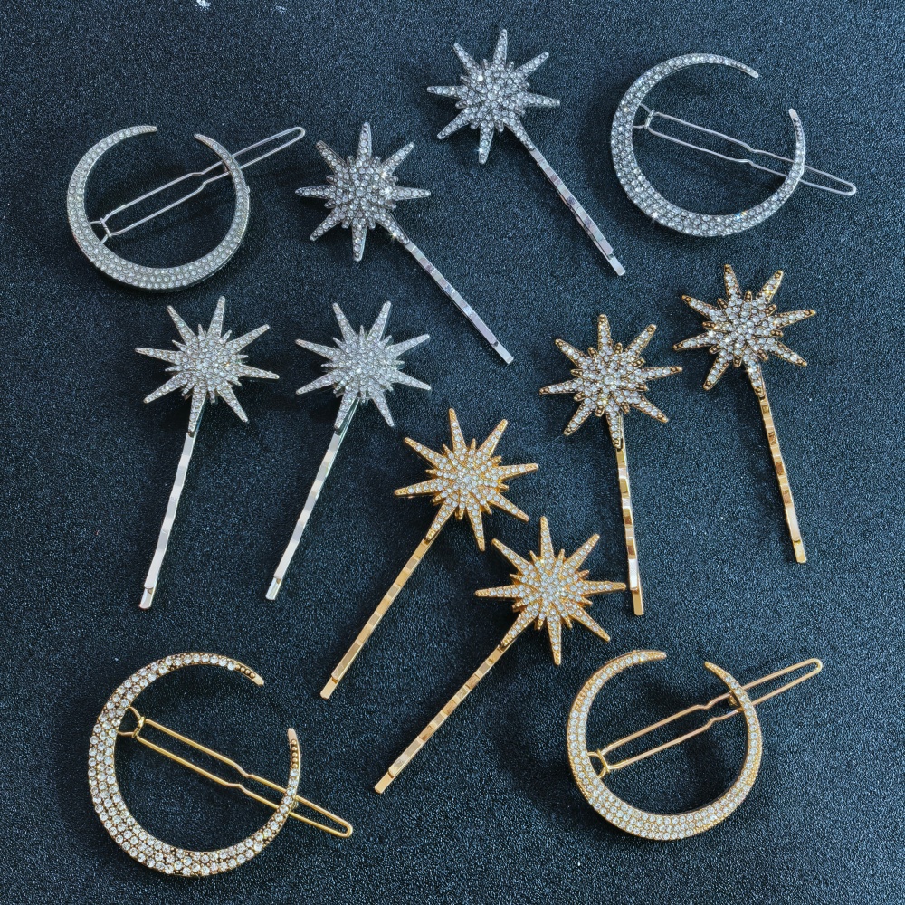 3/4 pcs set Crystal Star Hairp - Clip In Hair Piece บทวิจารณ์และราคา