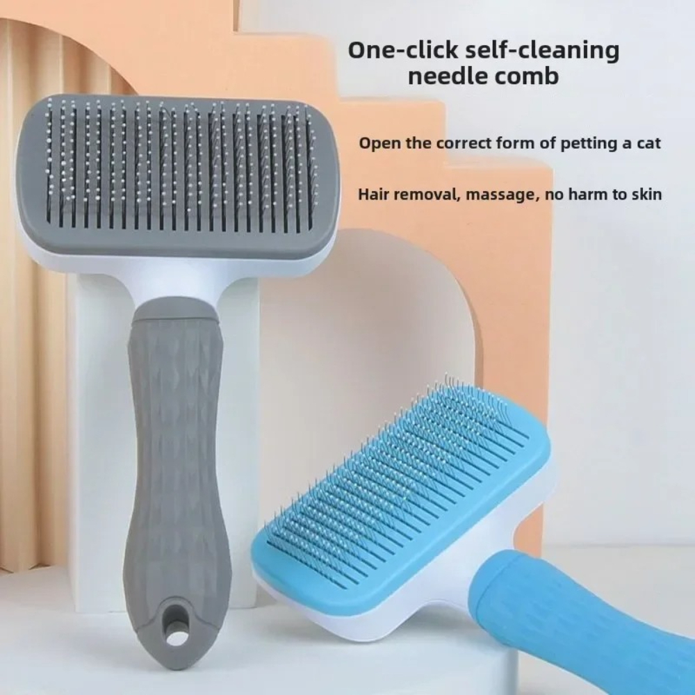 Pet Grooming Brush Self Cleani - Hair Care Is Self Care บทวิจารณ์และราคา
