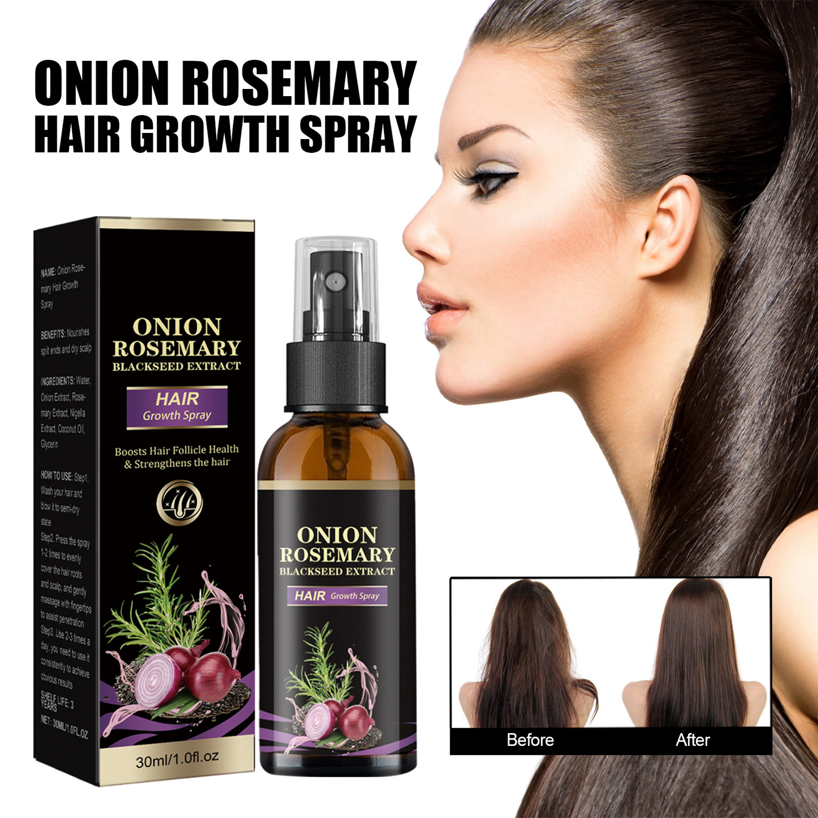 30ml Hair Growth Spray Onion R - Hair Care Essence บทวิจารณ์และราคา