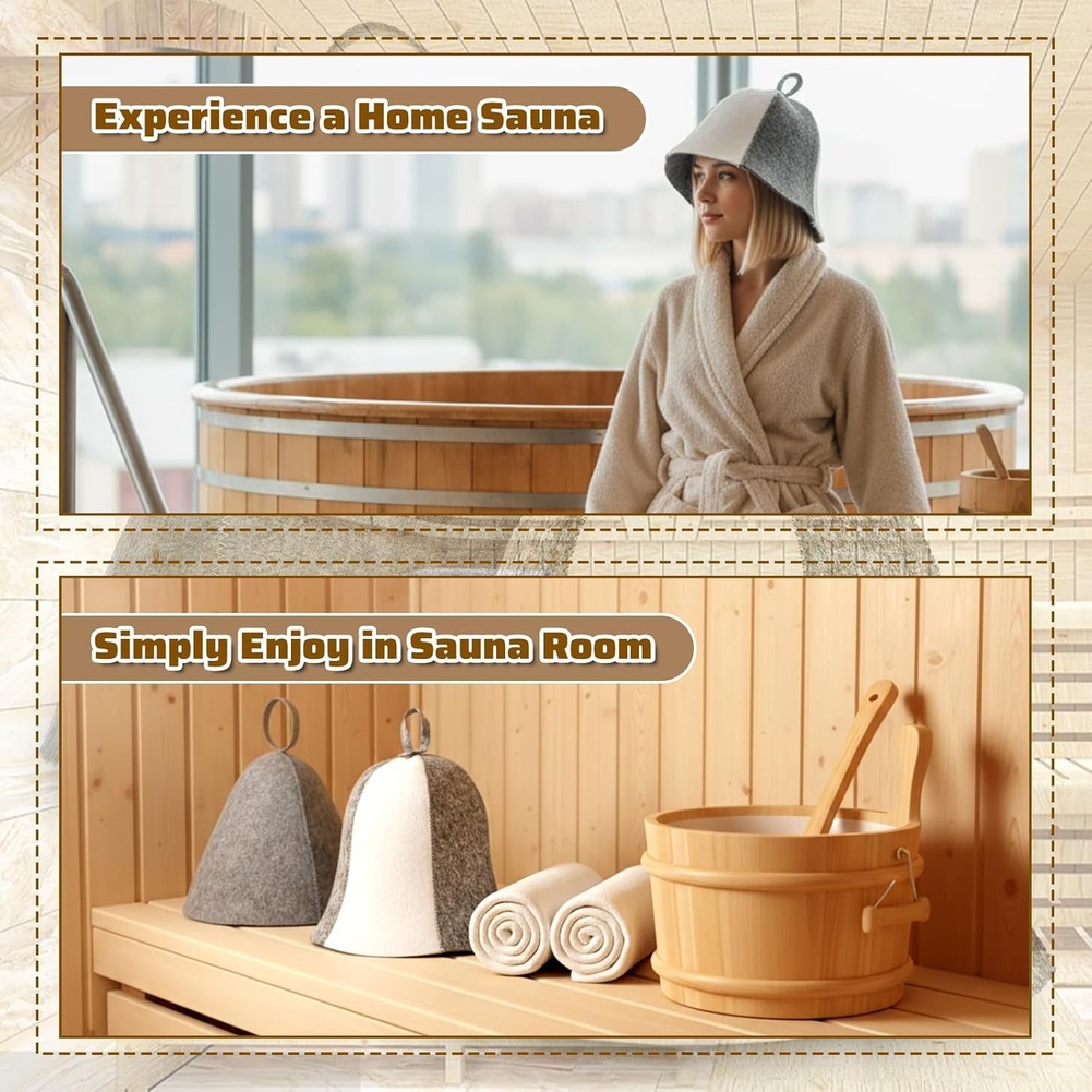 Home Sauna Gray Sauna Hat Saun - Hair Care Daily Routine บทวิจารณ์และราคา