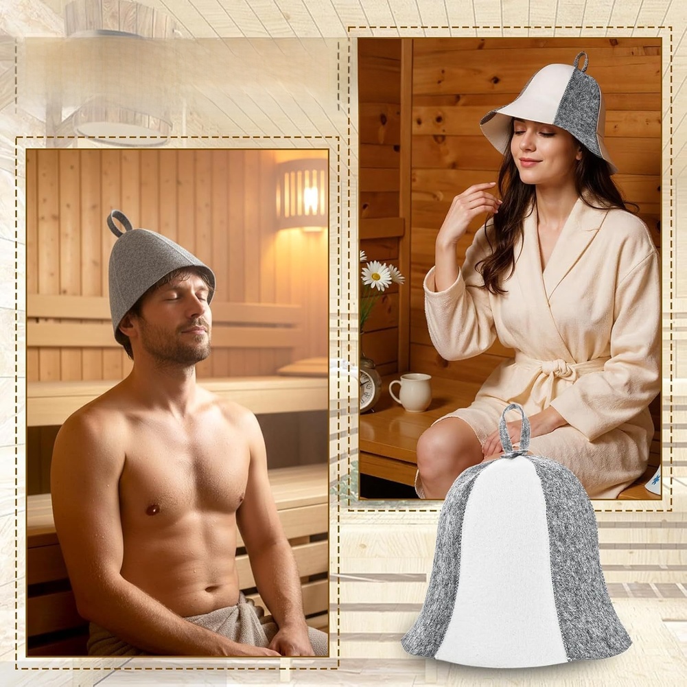 Home Sauna Gray Sauna Hat Saun - Hair Care Daily Routine บทวิจารณ์และราคา