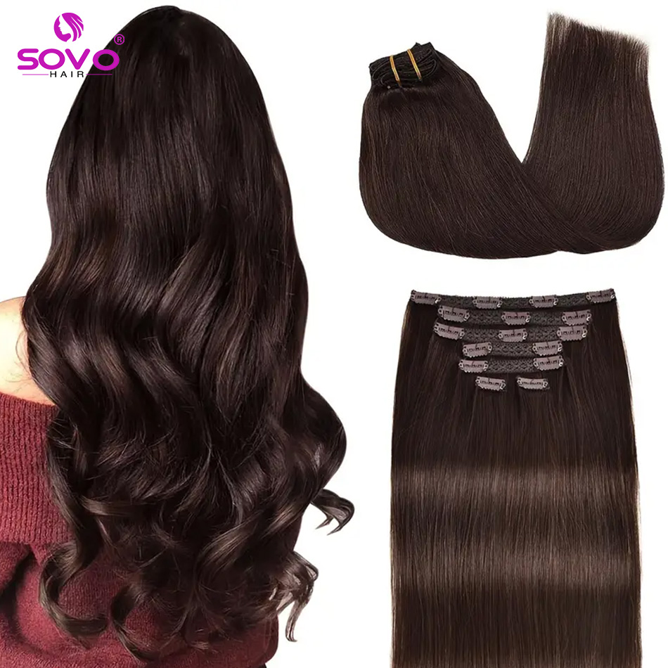 Clip-In Hair Extensions 100% R - Clip In Hair Piece บทวิจารณ์และราคา