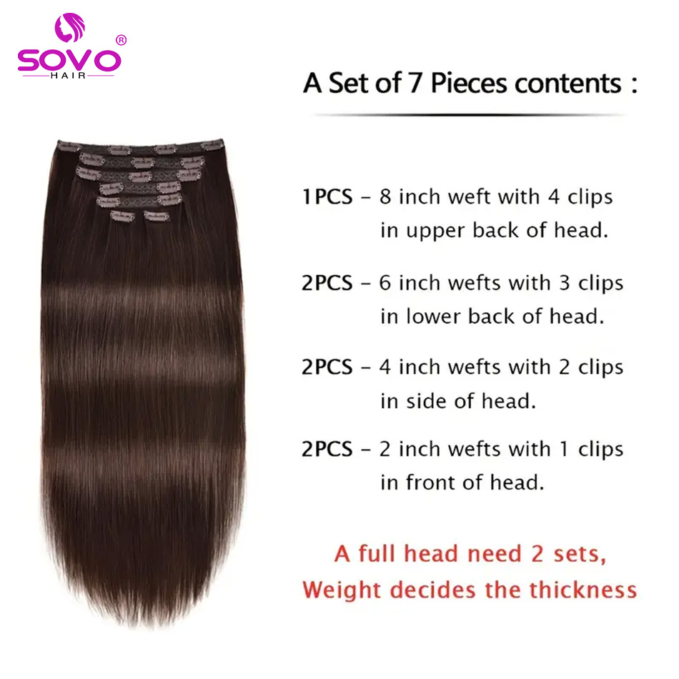 Clip-In Hair Extensions 100% R - Clip In Hair Piece บทวิจารณ์และราคา
