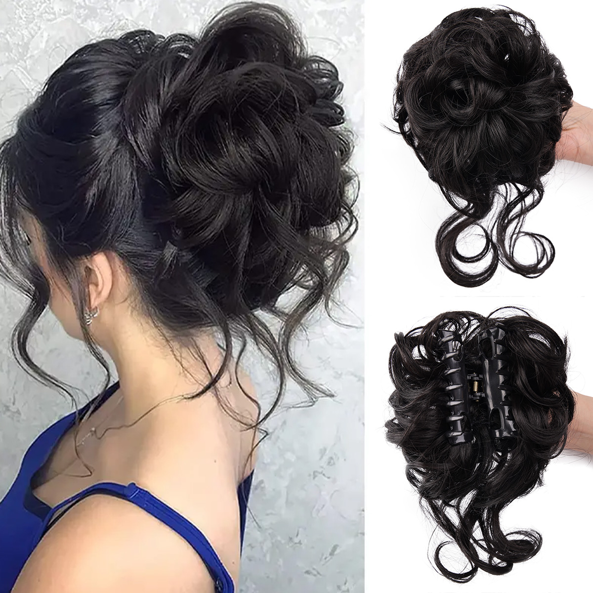 Messy Bun Hair Piece Claw Clip - Clip In Hair Piece บทวิจารณ์และราคา