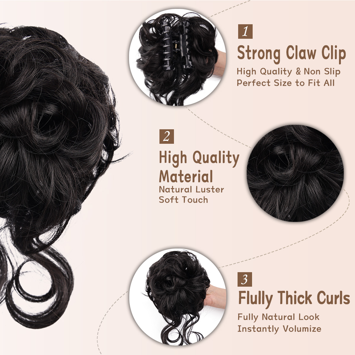 Messy Bun Hair Piece Claw Clip - Clip In Hair Piece บทวิจารณ์และราคา