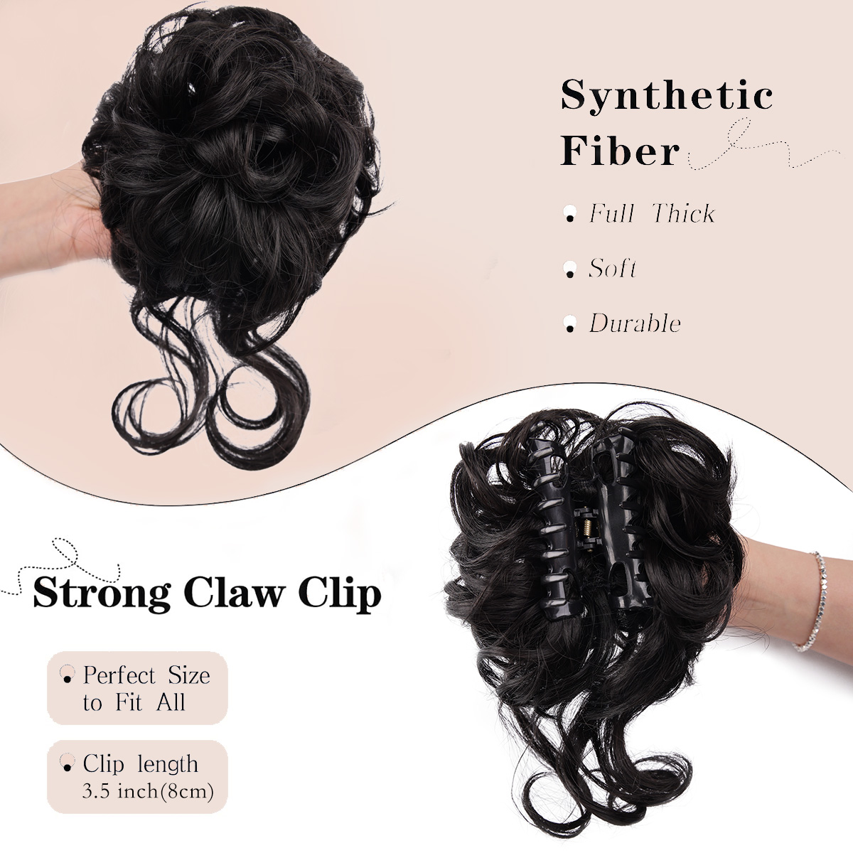 Messy Bun Hair Piece Claw Clip - Clip In Hair Piece บทวิจารณ์และราคา